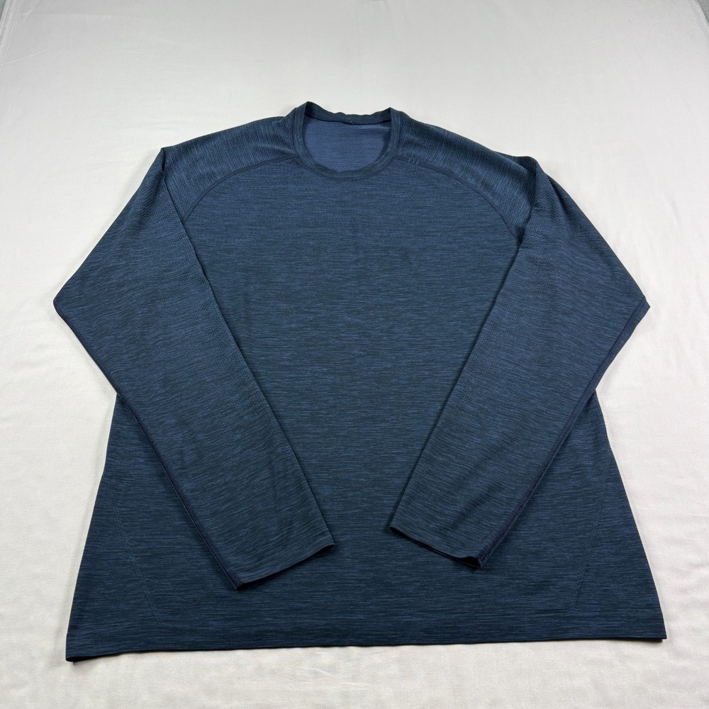 Lululemon Shirt Mens XL Blue Metal Vent Tech Crew Neck Stretch Performance Gym